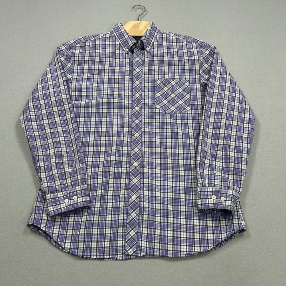 Banana Republic Slim Fit Mens XL Purple Plaid Button Down Long Sleeve Shirt